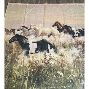 Wild Horses Fabric Shower Curtain Bath James Hautman Equine Western Lodge 70x70